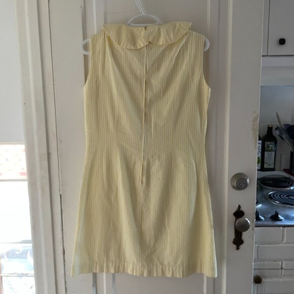 1960s Vintage Yellow Cotton Summer Mini Dress - Picture 2 of 5